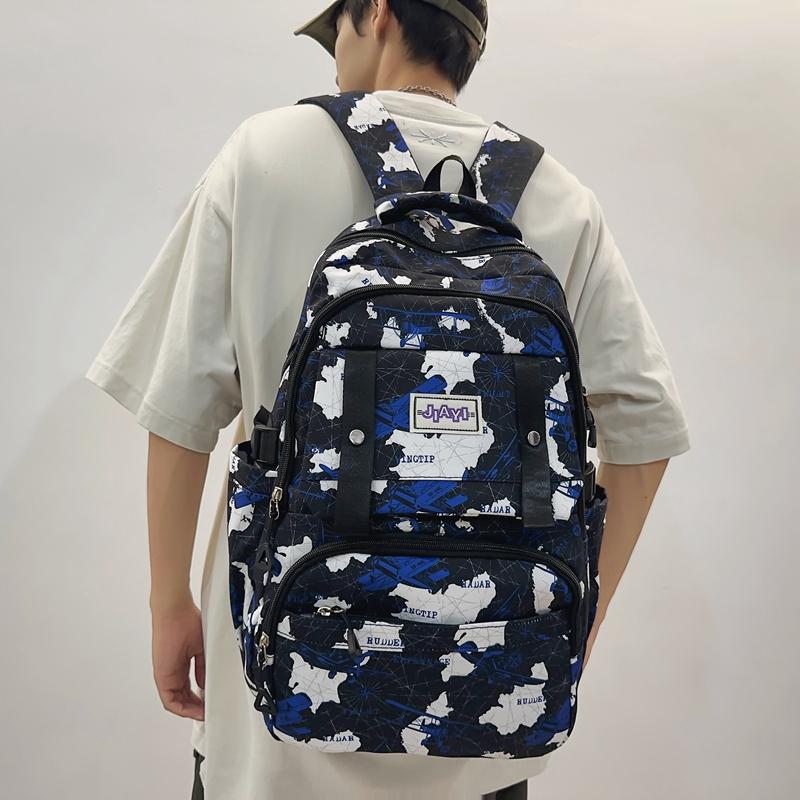 Большая вместимость школьный рюкзак для школьников с принтом для мужчин легкий рюкзак — фото 4