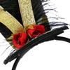 Vintage Fascinator Top Hat Glitter Feather Hat Headwear Christmas Headband  Wedding Costume