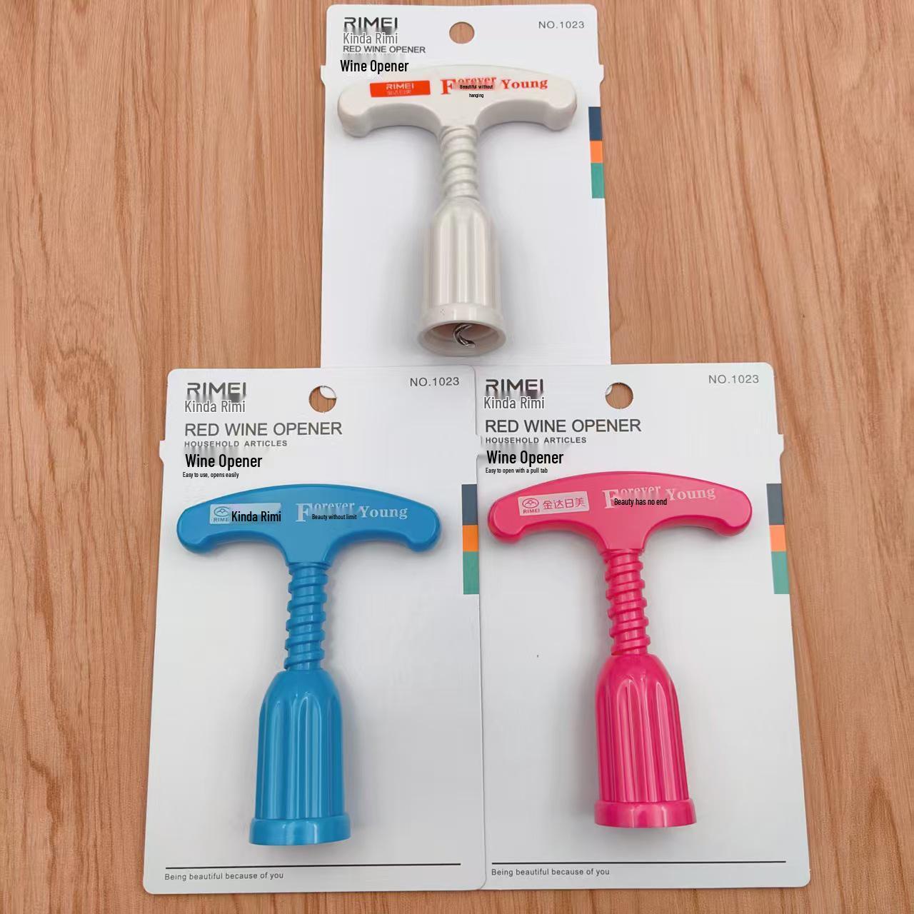 Jindari Mei 1023 Thickened Plastic Corkscrew for Red Wine, Random Three Colors случайный цвет)