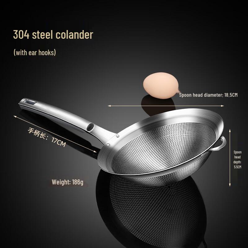 

ZISIZ 304 Stainless Steel Fine Mesh Strainer with Hook