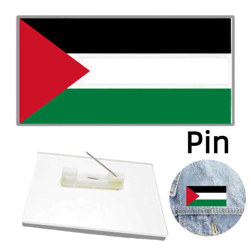 Gaza Palestine Flag Brooch Pin Acrylic Badge Clothes Accessories Gift Souvenir