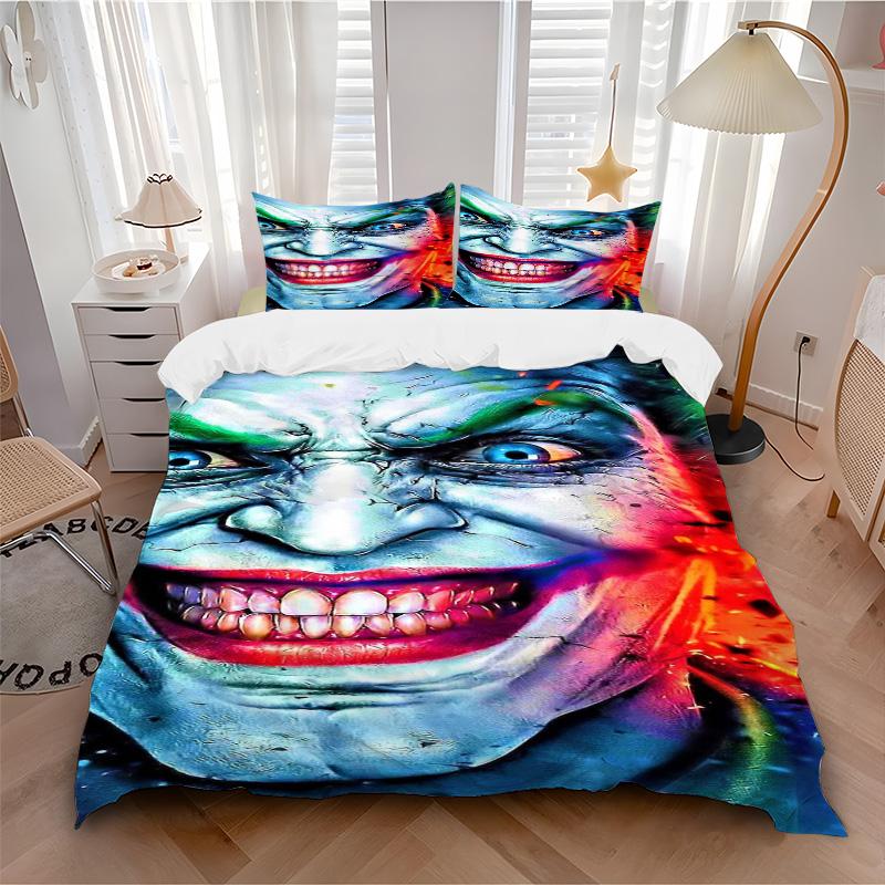 Joker'S Fiery Smile Print 3Pcs Bedding Setduvet Cover With 2 Bedropillowcase Home Birthday Gift