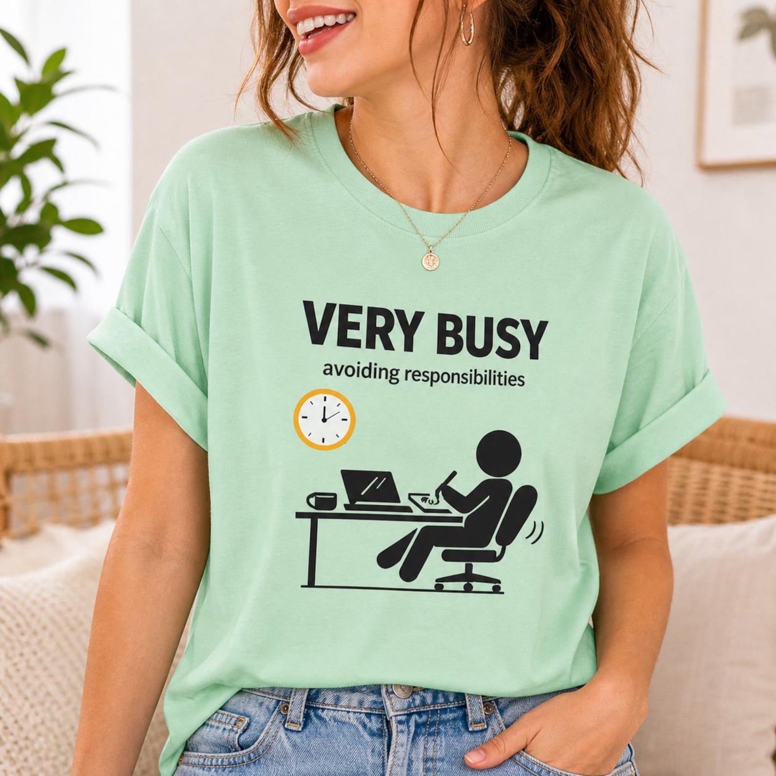 Very Busy Avoiding Responsibilities Shirt, Funny Procrastination Tee, Office Humor Shirt XL