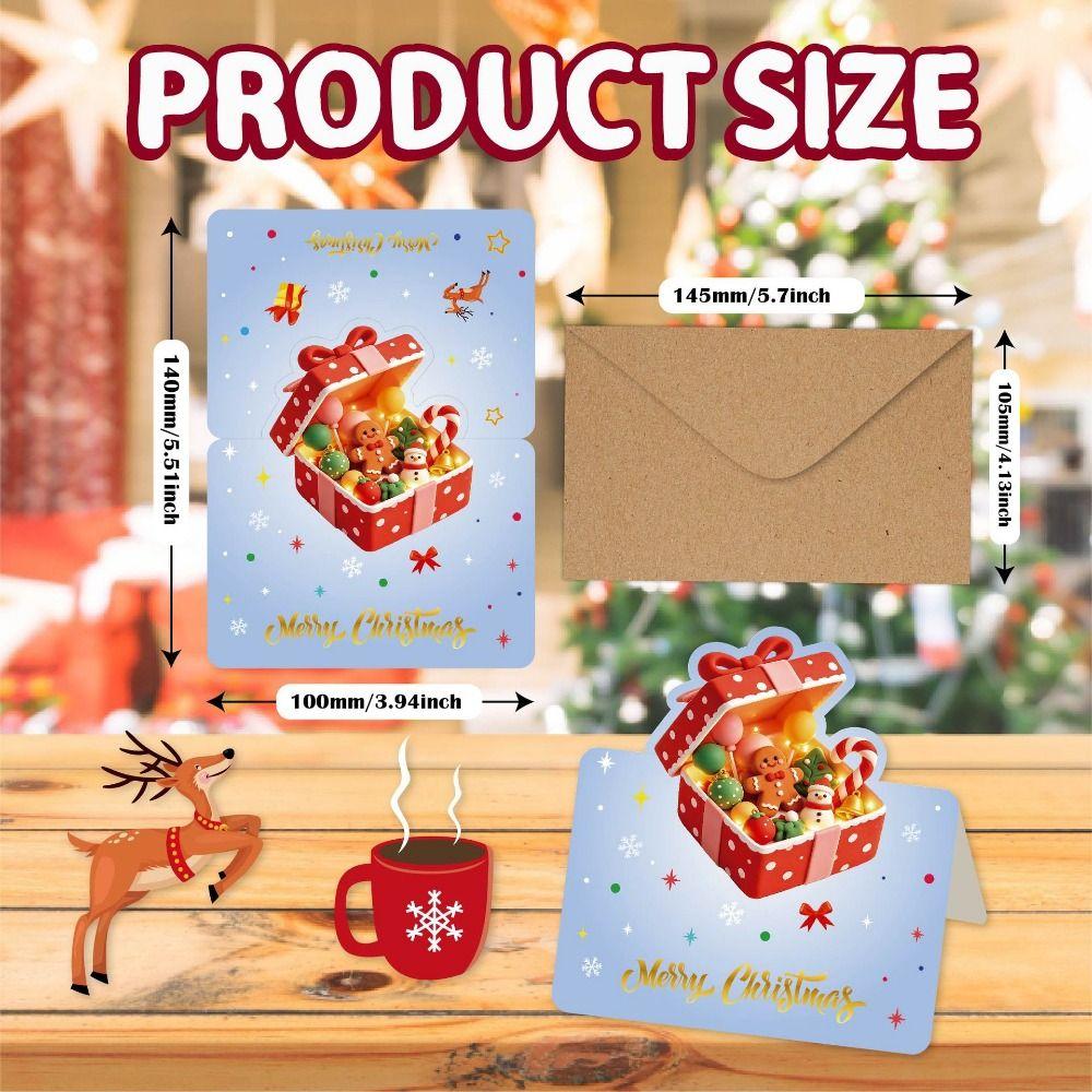 3D Christmas Greeting Cards Multicolor Handwritten Cards Holiday Decor Cards Holiday Decor