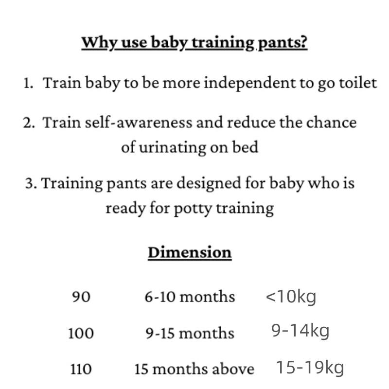 Baby Potte Treningsbukser 8 Lag 100% Bomull Gjenbrukbare Bleier