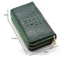 [Revetta] Crocodile Leather Long Wallet, Large Capacity, 40 Card Slots, Men's Wallet, Green, Double Round Zipper, Genuine Leather, Single Piece Leathe