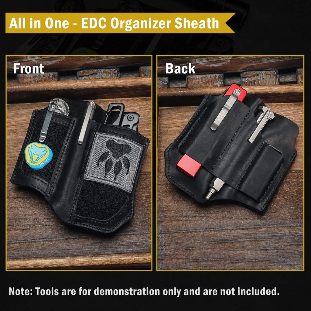 VIPERADE PL8 Leather Sheath with DIY Patch EDC Organizer for and Tools Multi-Tool Sheath, Area, Multi-Tools, Knives,