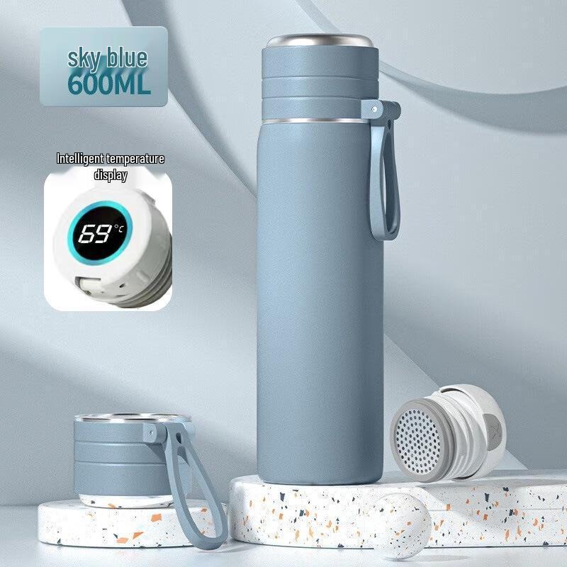 ZETAI 600ml Stainless Steel Insulated Water Bottle with Temperature Display