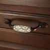 Set of 2 Ceramic Door Handle Gold Finish, Zinc Alloy Bronze Plated for Wood Wardrobe Cabinet Drawer Home Decoration with Screws