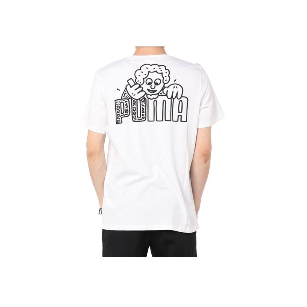 Puma X Mr Doodle Short Sleeve T-Shirt Men Tops White 598641-02