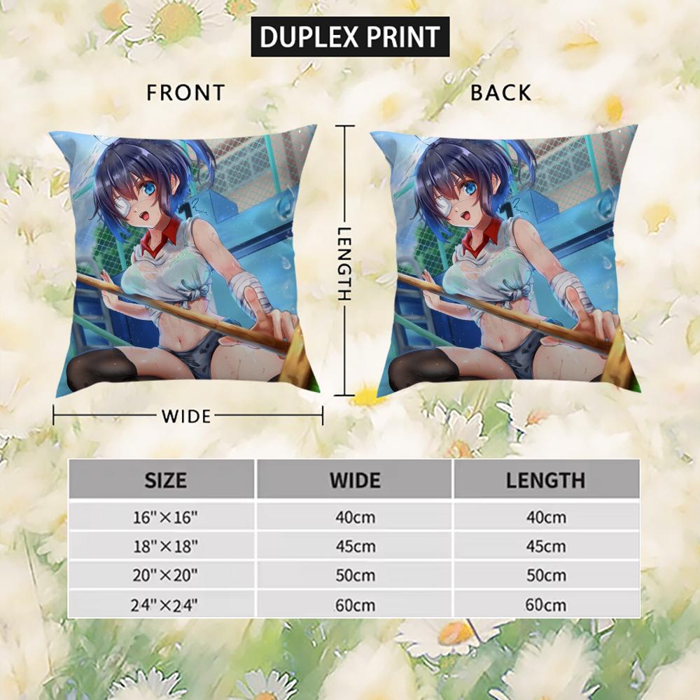 Takanashi Rikka Pillow Case For Car Sofa Decorative Home Double-sided Print Plush Square Throw Pillow Cushion Cover