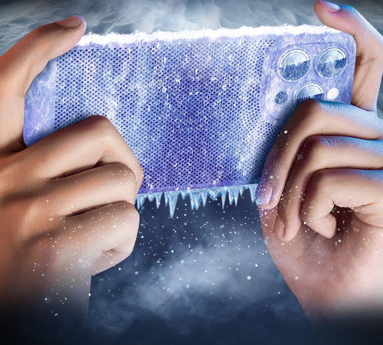 Electroplated Heat Dissipation Phone Case for iPhone 14 Pro Max and 13 with Lens Protection (16 Grid)