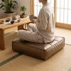 Square Sofa Stool Cover PU Leather Storage Leg Bench Sofa Footstool Seat Cushion Cover  Under Desk