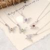 Natürlicher Kristallstein Schmetterling Anhänger S925 Sterling Silber Nicht verblassende Halskette Premium Granat Topas Schlüsselbein Kette