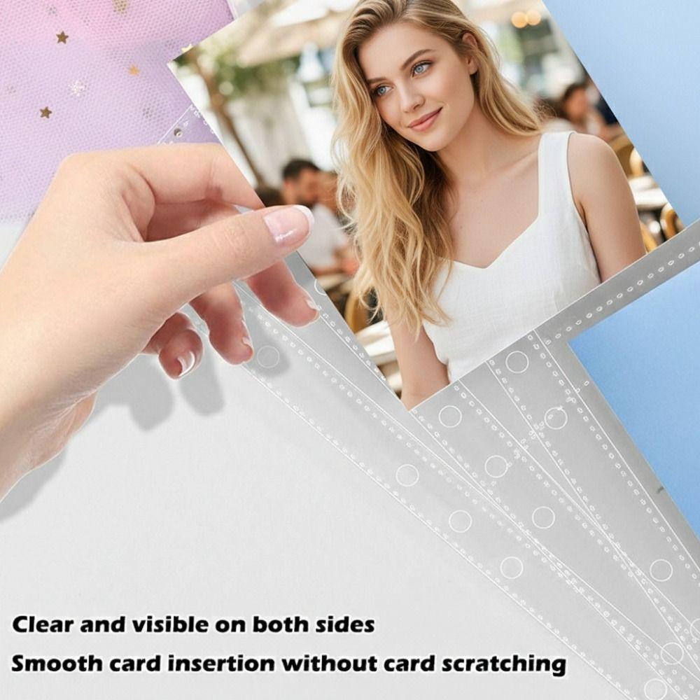Inner Page Card Binder B5 Photocard Binder Sheets Transparent PP Acid Free Multiple Pockets Sleeve Photo Album Refill Pages
