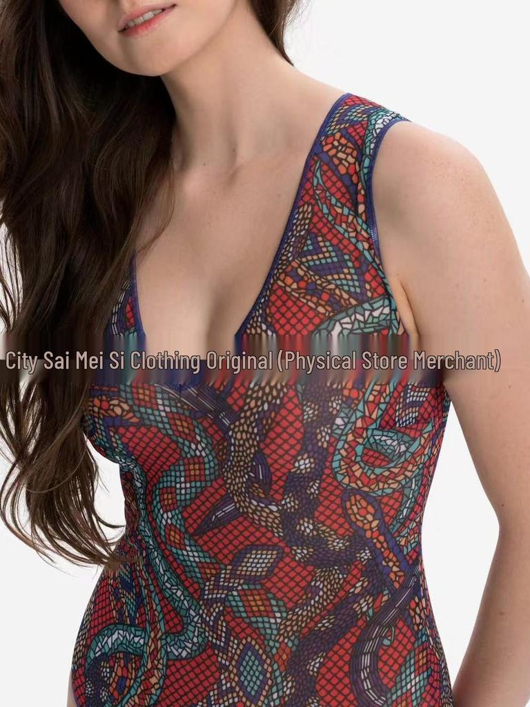 Women's Russian Deep V Mesh One-Piece Swimsuit