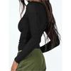 Tops Women's Spring and Summer Y2K Sexy Slim Slim Long Sleeve T-Shirt