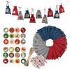 24 DIY CHRISTMAS ADVENT CALENDAR CLOTH BAG SET: Include 24 pieces advent calenda
