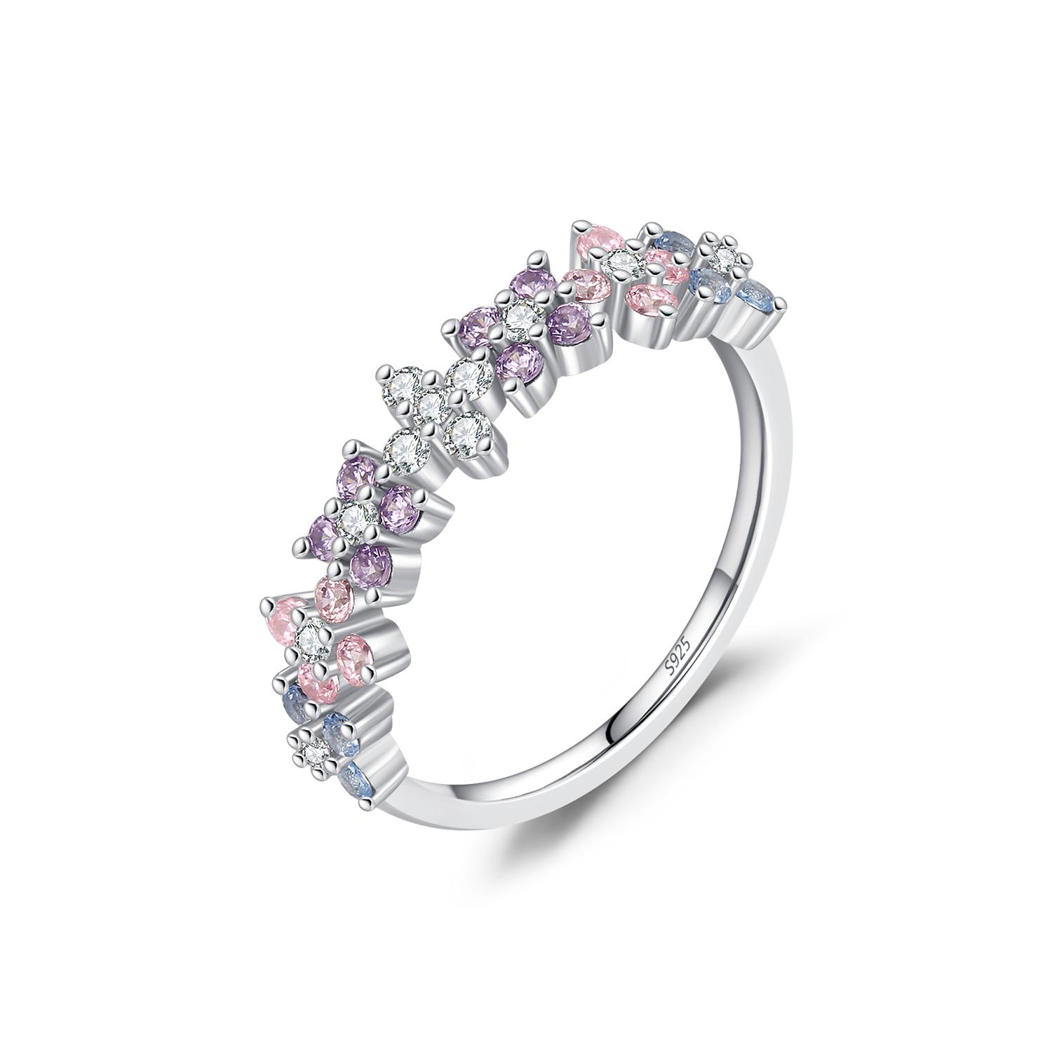 925 Sterling Silver Lucky Four-Leaf Clover Zirconia Eternity Band Rings For Women Fine Wedding Jewelry Accessories 5