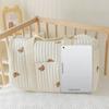 Fashion Simple Embroidered Cute Bear Storage Zipper Embroidered Cotton Mommy Baby Stroller Bag Diaper Bag