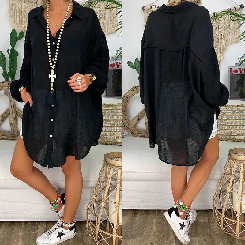 

Long Sleeve Plus Size Linen Shirt Women White Button Down Shirt Loose Casual Cotton Blouse Womens Tops and Blouses Shirts Blusas 5XL