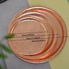 Red Copper Hammer Pattern Round Storage Tray Desk Metal Storage Organizer Organizer Small Items Storage Dishes Home Decor