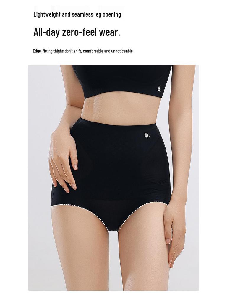 Damskie poporodowe majtki bezszwowe z wysokim stanem i kontrolą brzucha - Oddychające, wygodne szorty chłopięce na lato