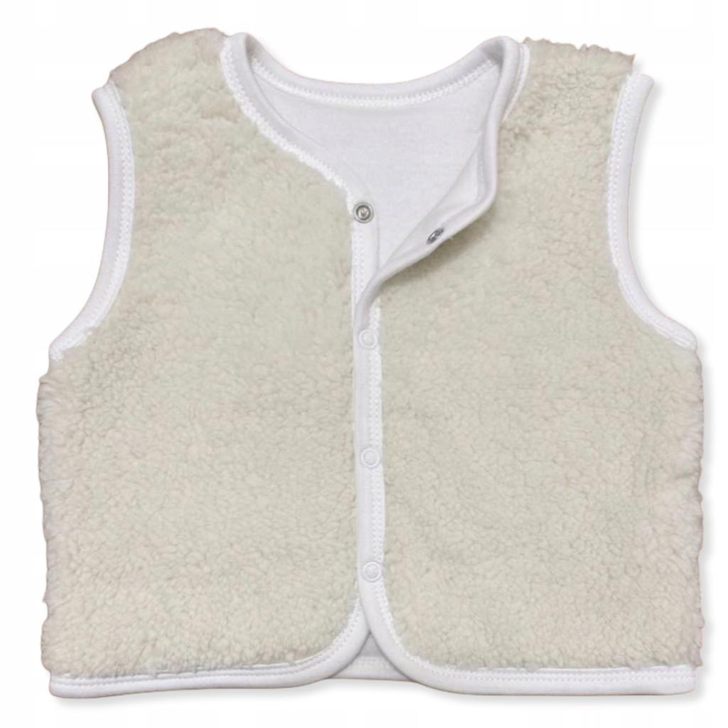 Warm Baby Vest 86 Sleeveless Sheepskin Coat Cream