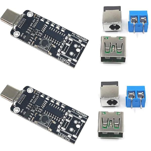 1PCS USB-C PD QC DC5V 9V 12V 15V 20V Adjustable Voltage Power Trigger Module 5A Type-C Male Input