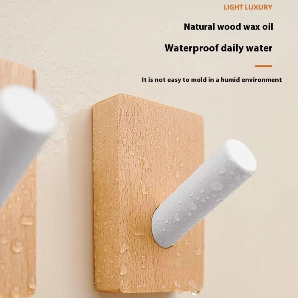 Round Design Single Hook Creamy Style Towel Hook Decorative Holder No Drilling Hook Kitchen