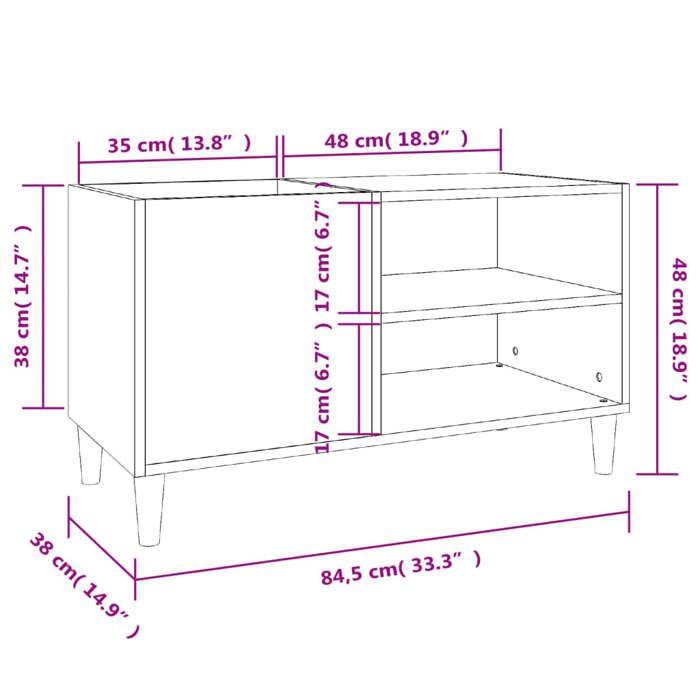 VidaXL Armoire à Disques, Meuble de Classement avec Pieds, Armoire de Rangement, Organisateur de Maison Salon Intérieur, 831947