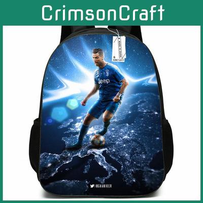 Cristiano Ronaldo Theme Printed Backpack Outdoor Breathable Student Schoolbag