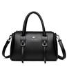 New Vintage Boston Leather Plutonium Large Capacity Women's Bags  Solid Color Female Fashion Shoulder Crossbody Bags