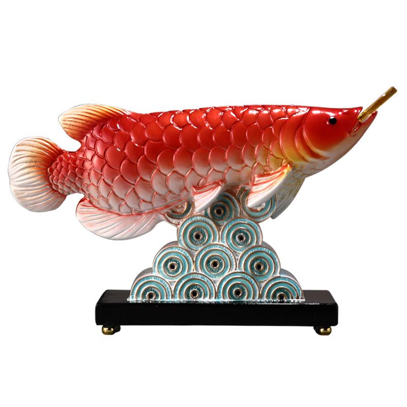 Golden Dragon Fish Sculpture Decoration Office Desktop Decoration Resin Zhaocai Crafts Modern Home Decoration Accessories Gifts