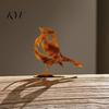 Unique Metal Bird Wall Art Distressed Rustic Figurine, Rusty Silhouette Ornaments, Retro Outdoor Statue for Garden Yard Patio Lawn Farmhouse