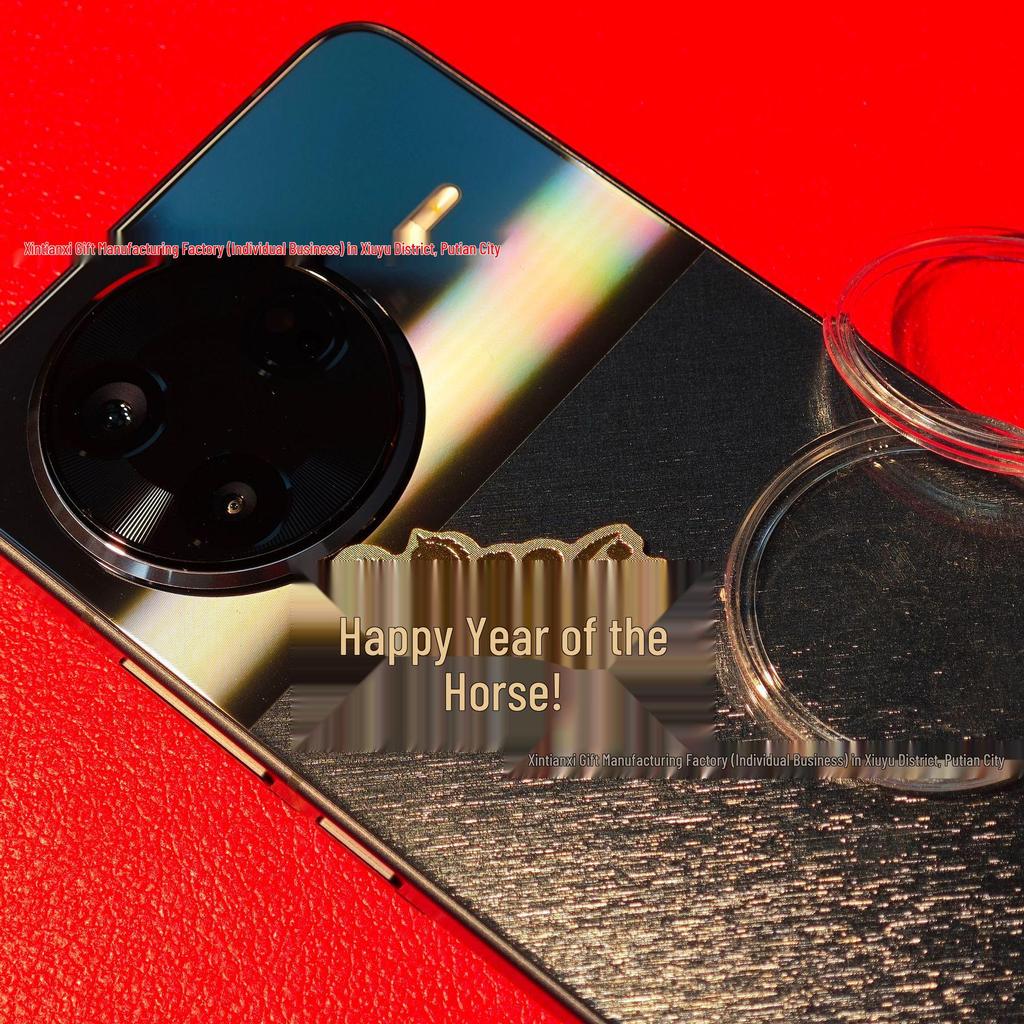 Gold-Plated Year of the Horse 2026 Phone Sticker: New Year Amulet for Prosperity and Business Success.