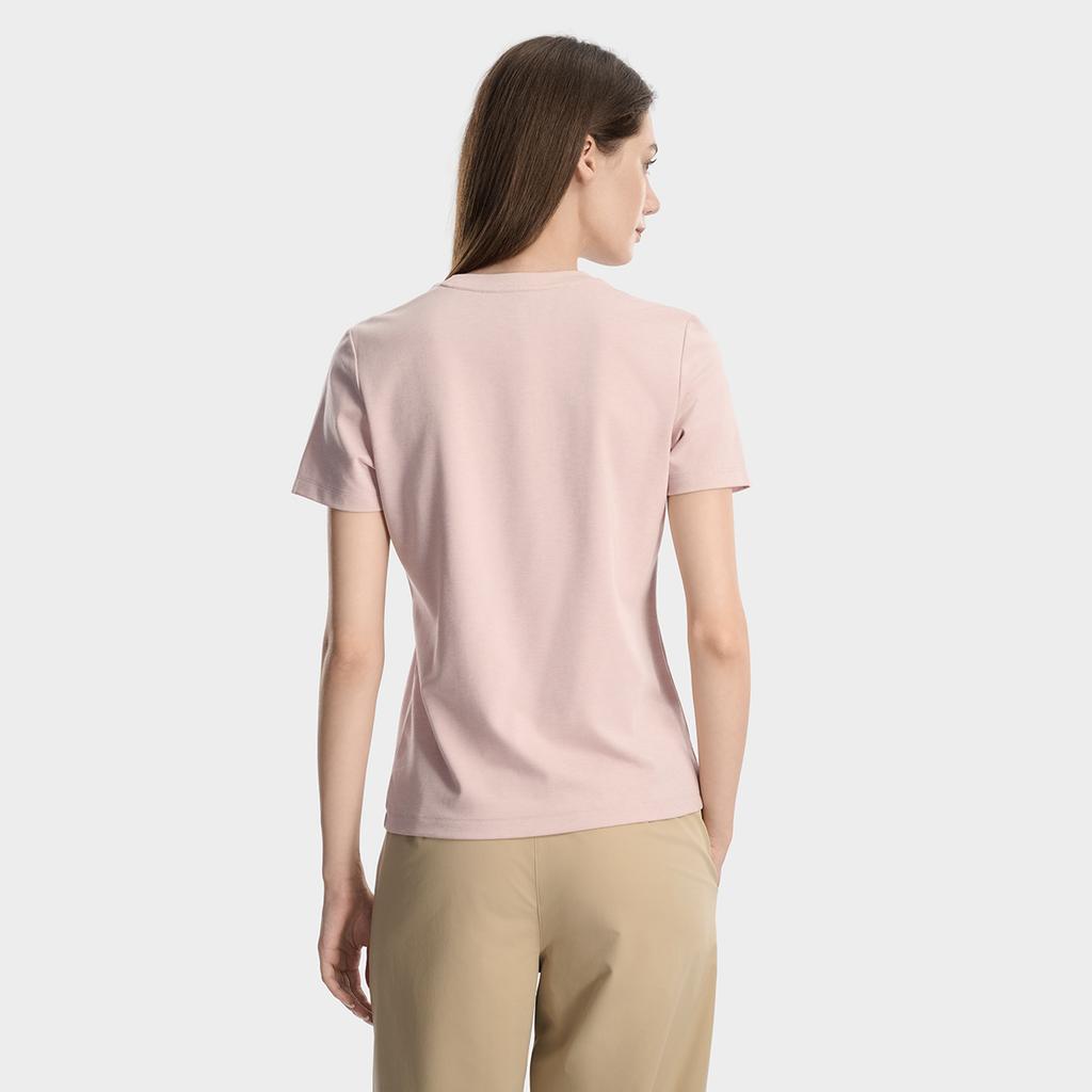 FILA Milano Series Fashion Simple Comfortable Classic Retro Sports Casual Short Sleeve T-Shirt Women tops Nude-Pink F11W615101FPK