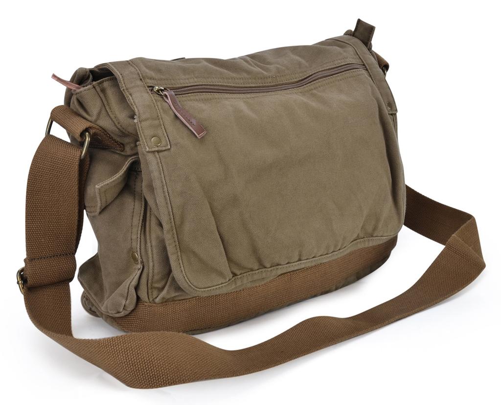 Gootium 30622AMG Cotton Canvas Shoulder Army Green Bag,