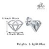 European S925 Sterling Silver Geometric Rhombus Diamond Stud Earrings in Light Gold