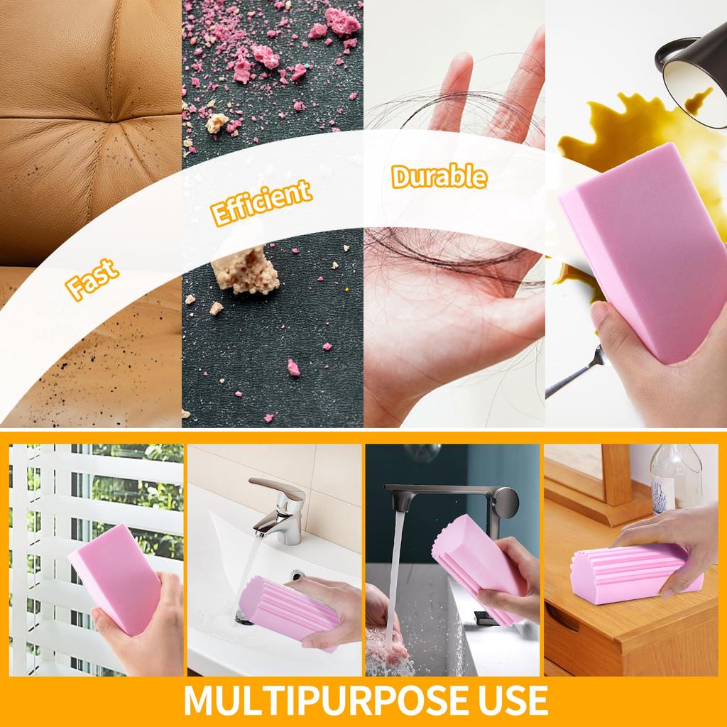 4pcs Damp Clean Duster Sponge Home Car Wet Cleaning Sponge Duster Reusable Detailing Wash Brush Auto Cleaning Accessories