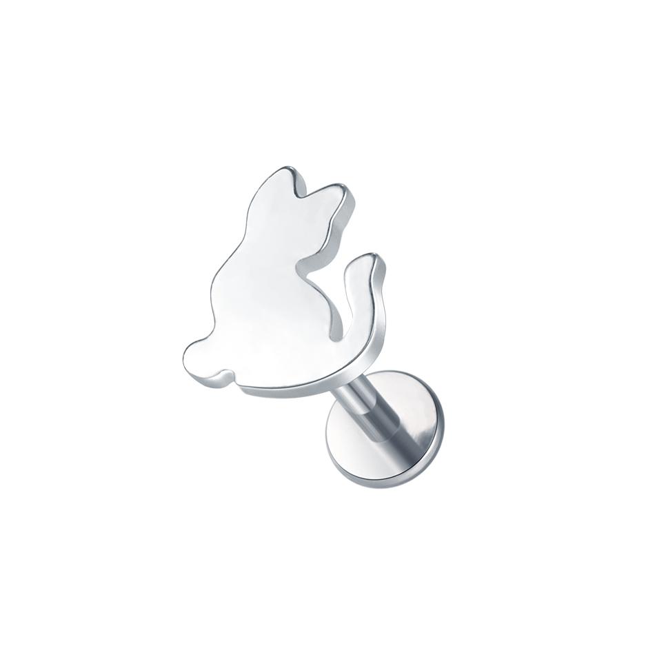 Titanium Internal Threaded 16G Animal Series Snake Cat Fish CZ Labret Piercing Jewelry Conch Helix Cartilage Earring Stud