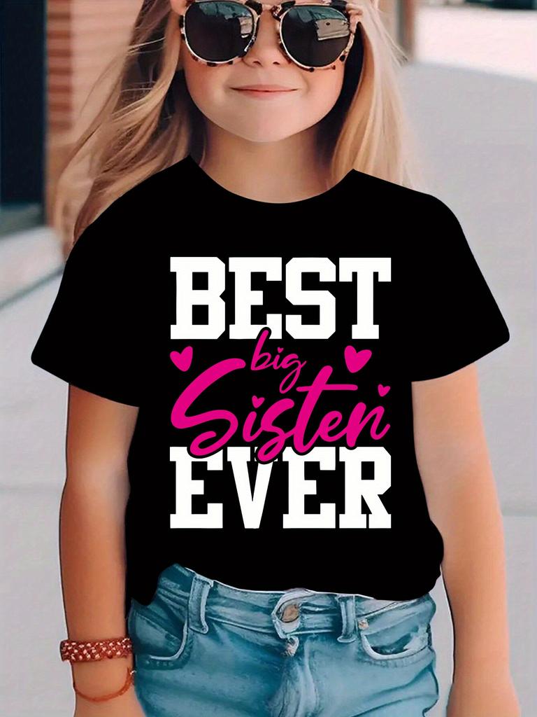 European sizes Summer Fashion Girls Short Sleeve T Shirt Letter Print Casual Versatile Top Girls Clothing Kids Clothing