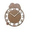 Toy Poodle Brown Wall Clock, Wooden, Silent Sweep Movement, Stylish, Nordic Style, Sleeping Toy Poodle Silhouette, Handmade, Made In Japan