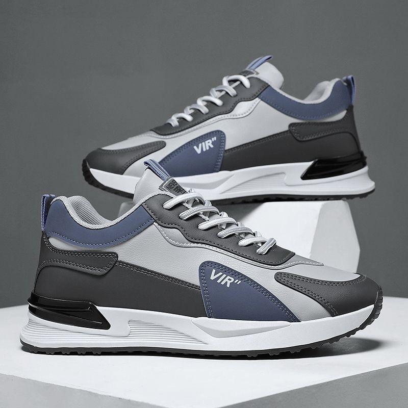 Skórzane nowe buty męskie Koreańska wersja codziennych sportowych butów do biegania męskie niskie wiosenne i jesienne odporne na zużycie handel zagraniczny