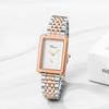 Stainless Square No With With Calendar Quartz Gold New Day Wristwatch, Women's, Waterproof, Rainproof, Steel, Dial, Index, Adjustable, Thin,