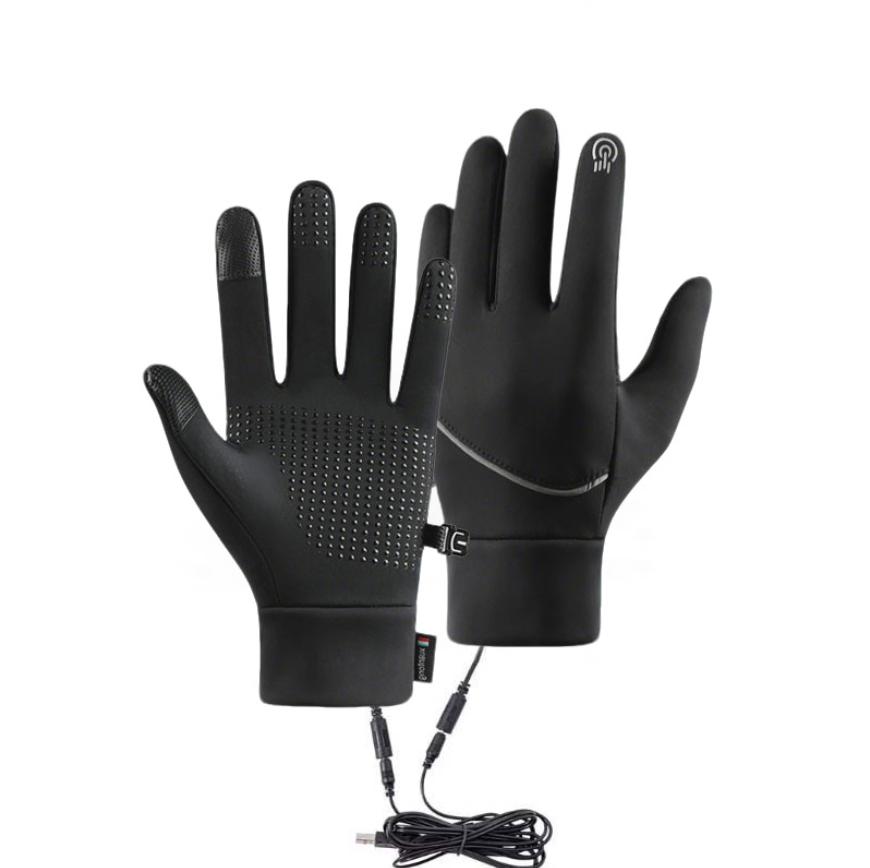 USB Heating Gloves Winter Windproof Touchscreen Fleece Lined for Men Women Motorcycle Riding Skiing Driving
