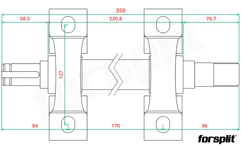 Basic set for circular saw (circular / crosscut) with 30mm mount / left thread / 300mm / based on UCP207 bearings