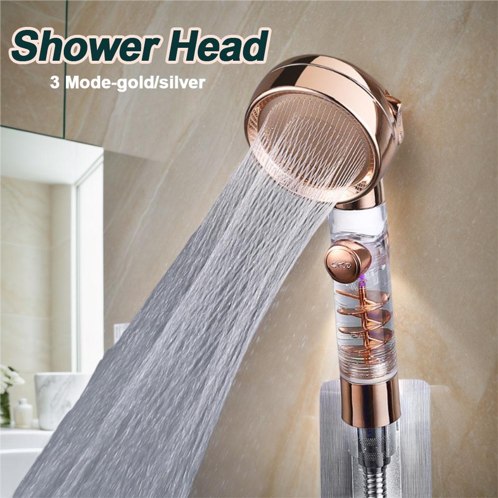 Luxurious Turbocharged Shower Head 3 Mode High Pressure Adjustable Filtering Rainfall Shower For Home Bathroom
