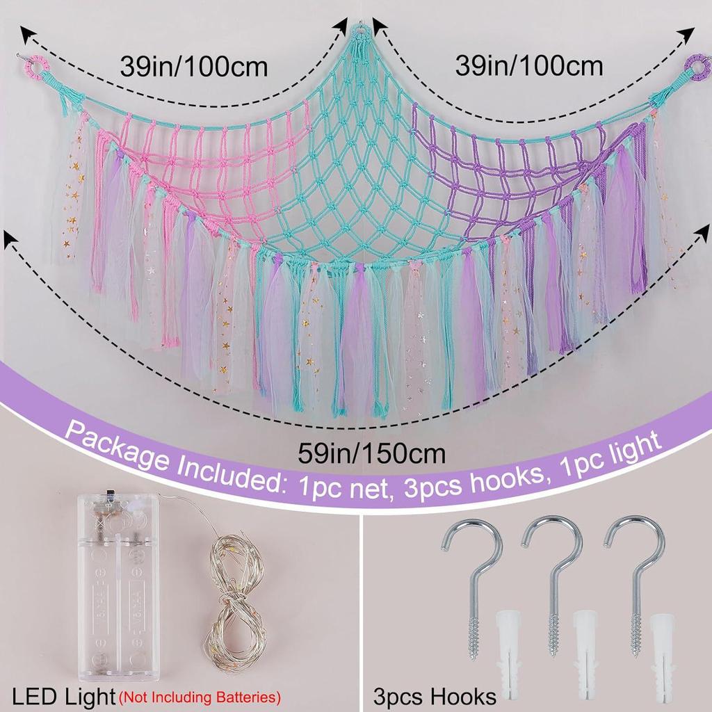 Large Plush Toy Hammock Net for Stuffed Animal Storage In Children's Bedrooms