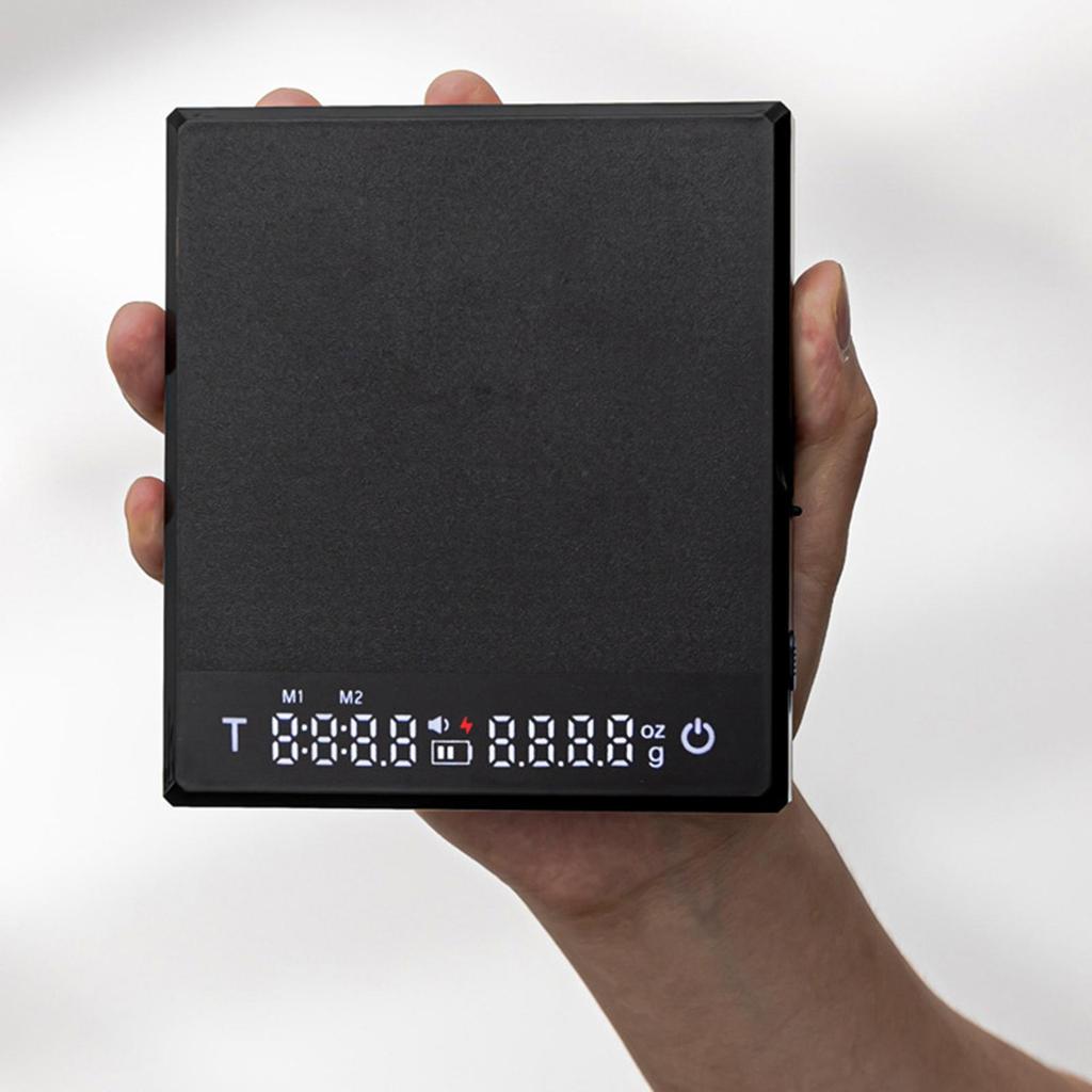 Kitchen Coffee Scale with Timer USB Small Food for Barista Black